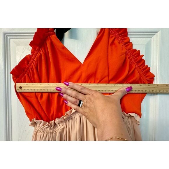 NWT Strut & Bolt Los Angeles Accordion High & Low Self-Tie Halter Neck Dress L - Picture 11 of 12